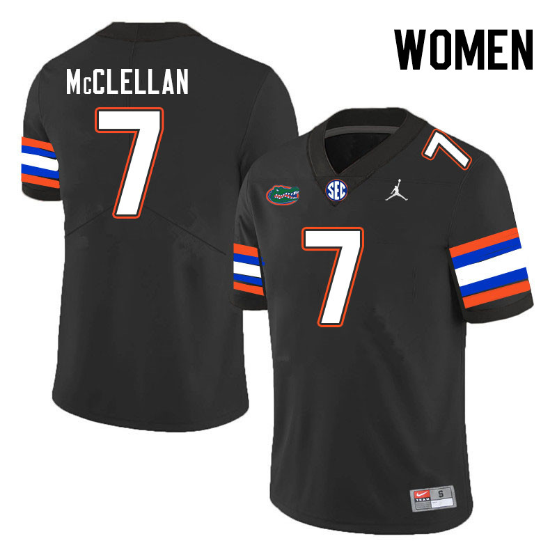 Women #7 Chris McClellan Florida Gators College Football Jerseys Stitched-Black - Click Image to Close
